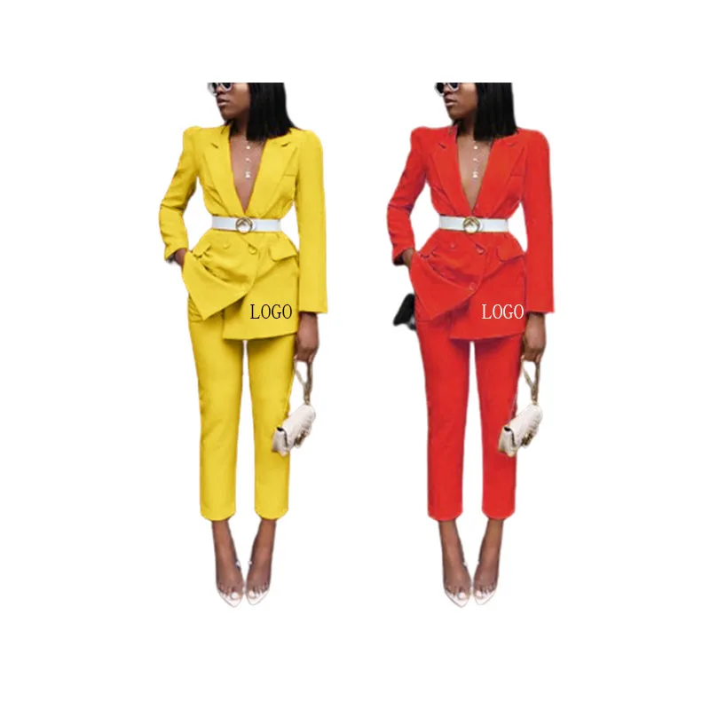 2021 fall clothing business woman tweed blazer suit for women formal blazers ladies women elegant 2 Piece Sets
