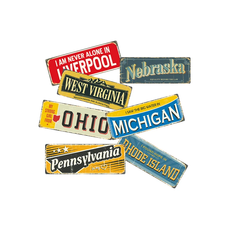40*15cm High Quality License Tin Plate Best Price European Custom Metal Car Signs Name Number Plate