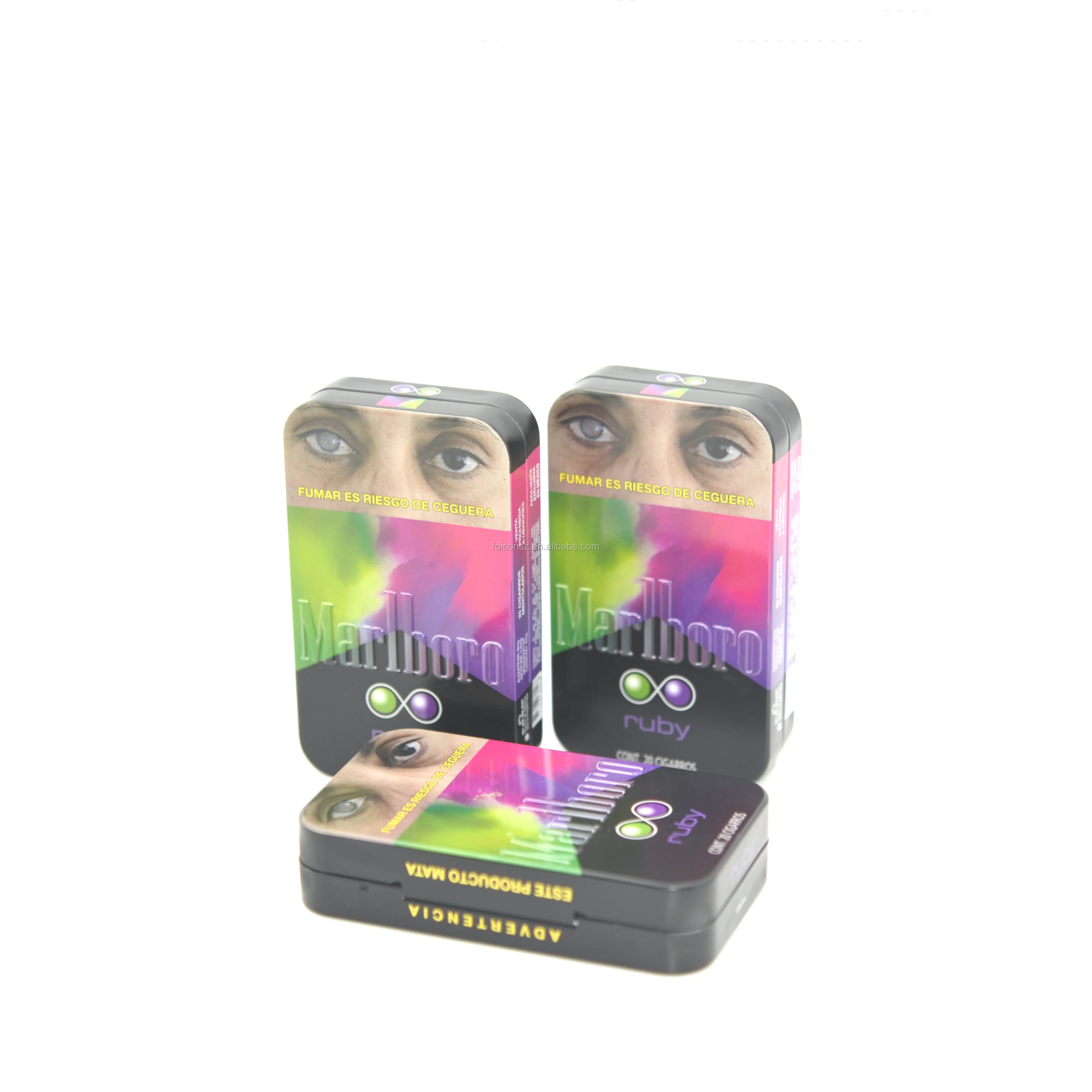 rectangular metal tin cigarette box tin cigarette case