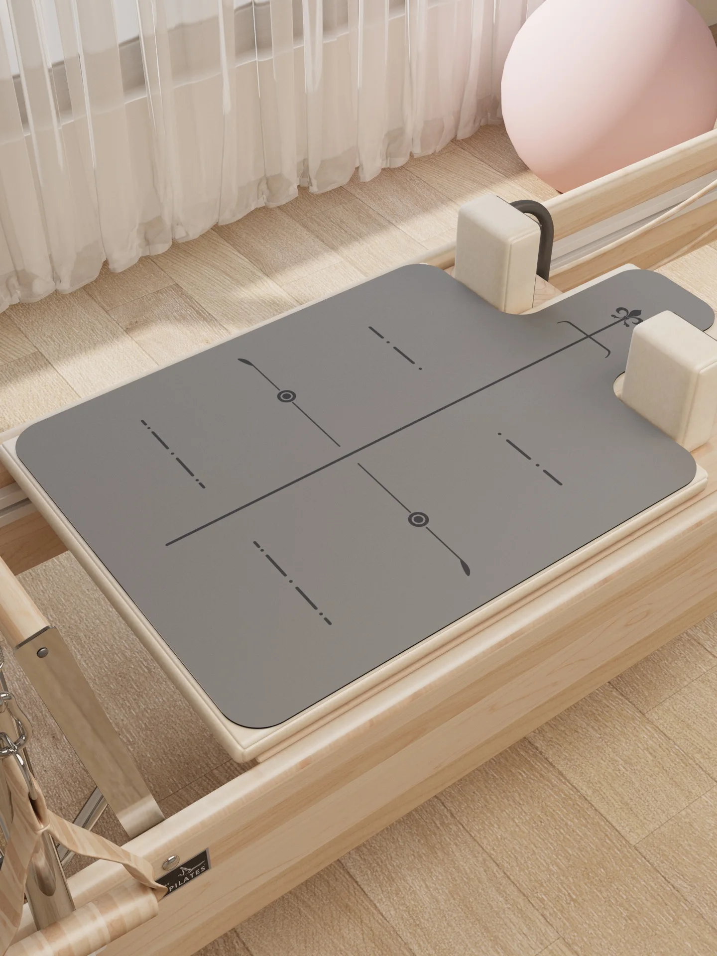 Gym Sweat Anti-Slip Pilates Sticky Mat Suede Printed Reformer Mat for Pilates Chair