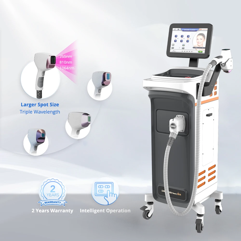 Beauty salon 4 wavelengths laser diode 808nm 755 808 940 1064 professional laser hair removal equipment