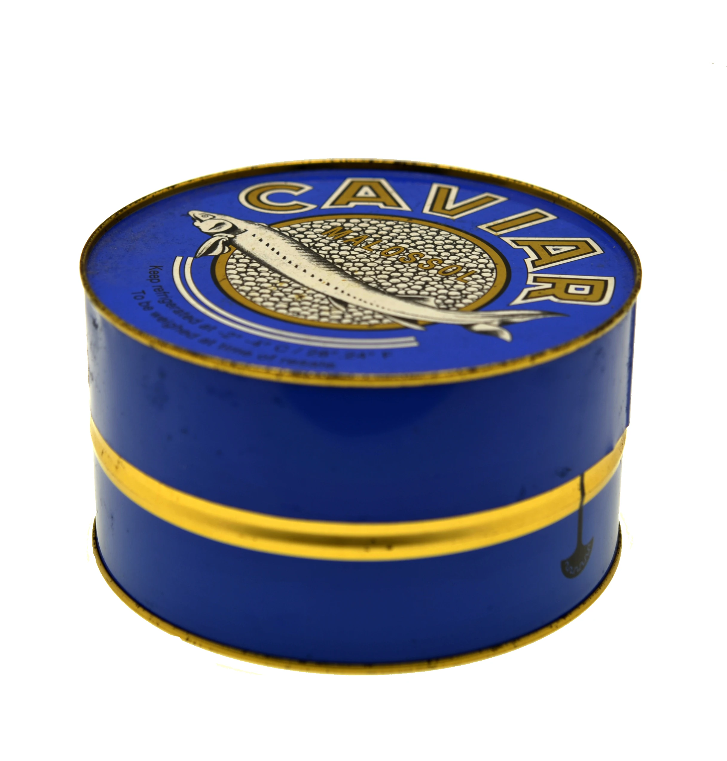 Classic Food Grade Round Printing Caviar Packaging Tin Box Customizable