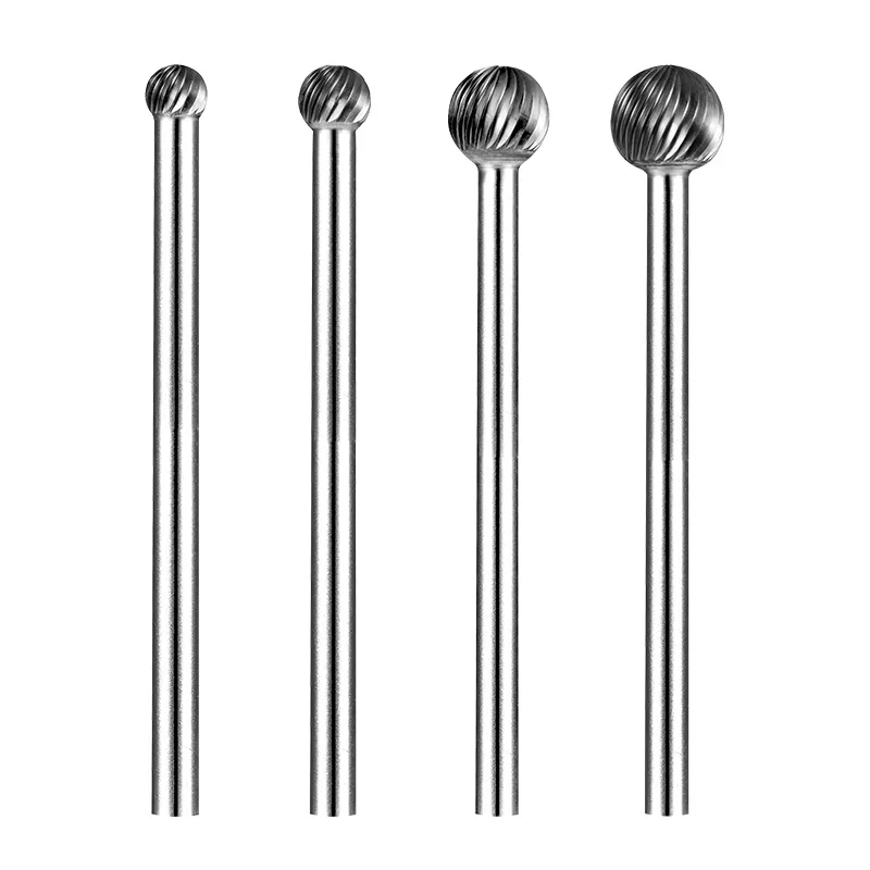 Tungsten Steel Carbide Extended handle Round Ball Shape Cutter Rotary Burr For Cutting Tools