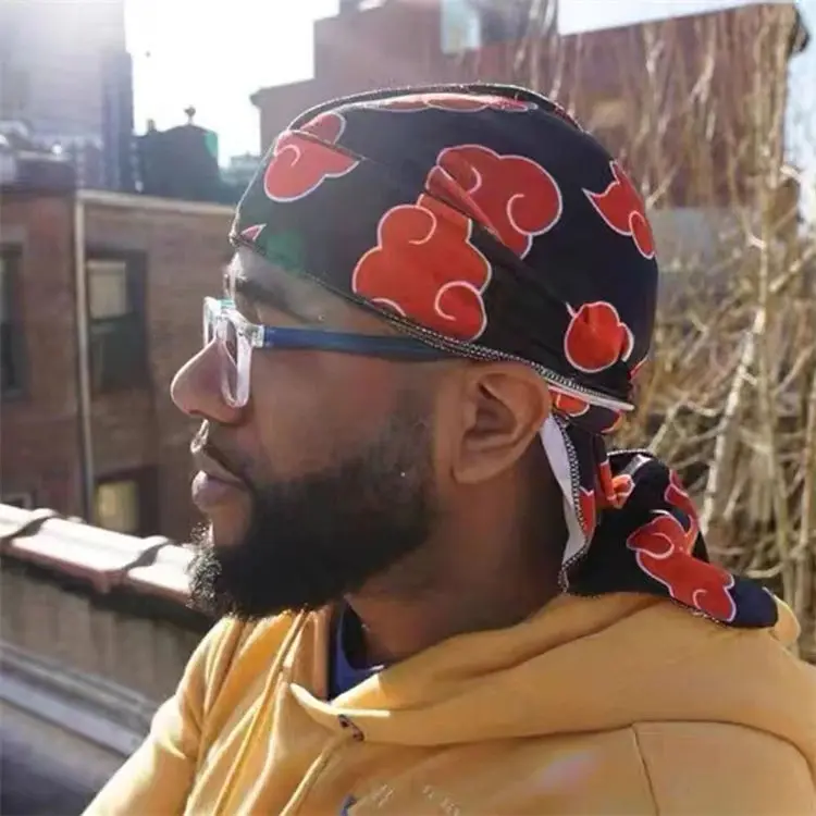 Напечатанные на заказ обертывания головы длинного хвоста для мужчин Doo rag Do Durag дизайнерские