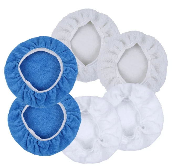 Полировальные Чехлы 6 шт., орбитальный буфер из микрофибры 5-6 дюймов 7-8 дюймов 9-10 дюймов, 3 размера, полировальная накладка, чехол, автомобильный восковой аппликатор, крышка