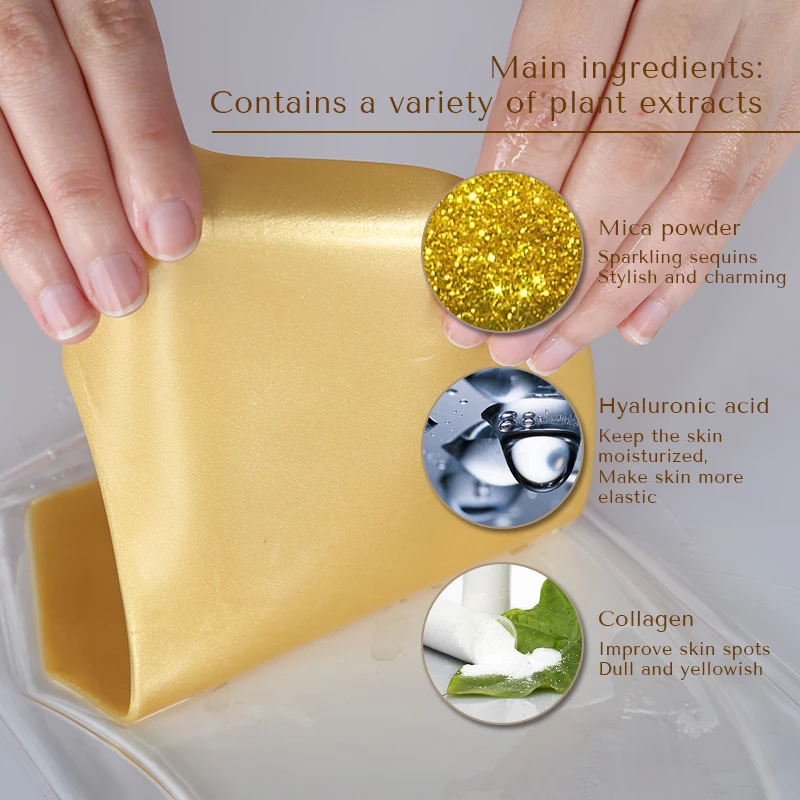 Private label lightening moisturizer lifting anti wrinkle pad 24k gold collagen neck mask sheet patch