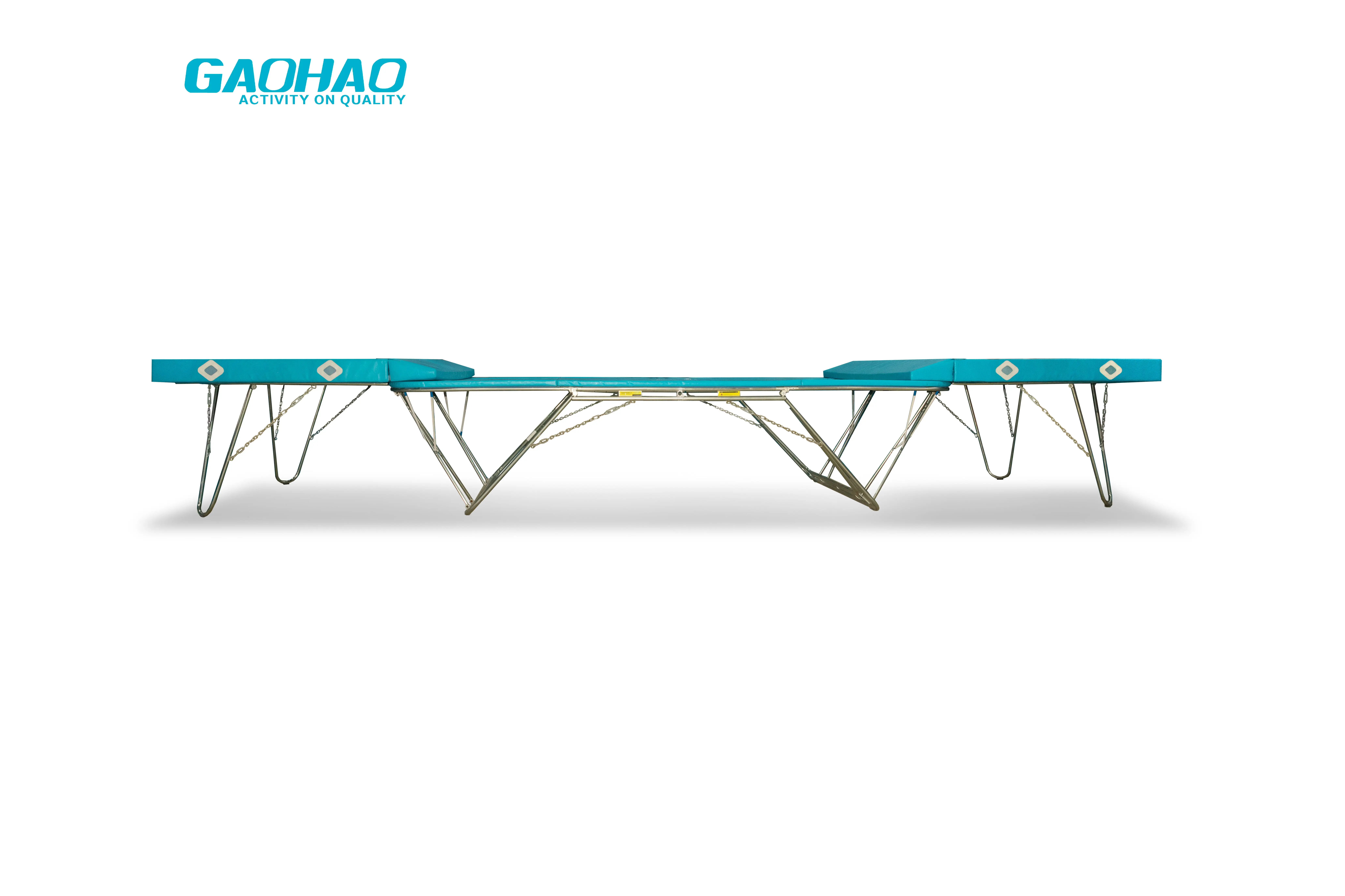 Gaohao master trampoline for gym training and competition Europe trampoline with safety pad strong springs quickly open and fold