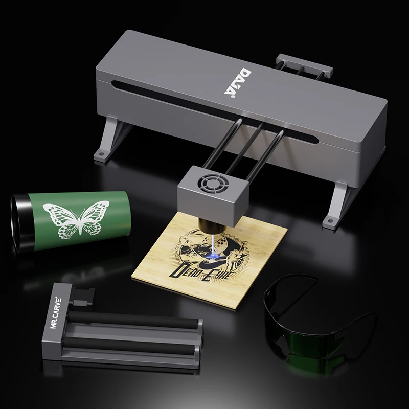 Home Use Online Desktop Laser Marking Machine Supports AI DXF PLT DWG BMP Graphic Formats Logo Cutting Paper Wood Leather Glass