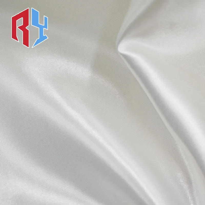 High quality high density pure white simulation silk satin fabric for  wedding dress gift box lining party decoration