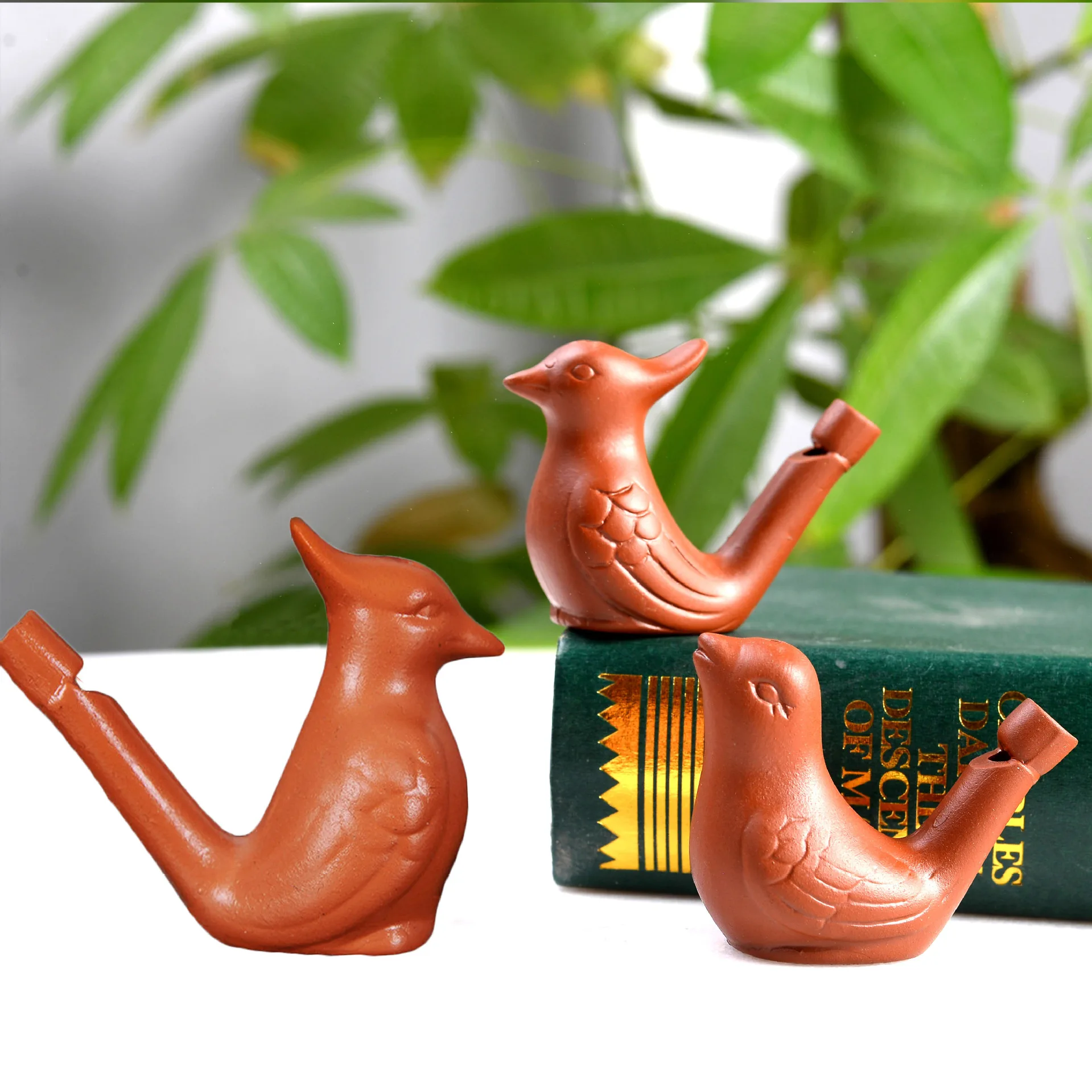 Factory Wholesale Clay Bird Whistle With Lanyard Crafts Kids Animal Shaped Whistle Toy