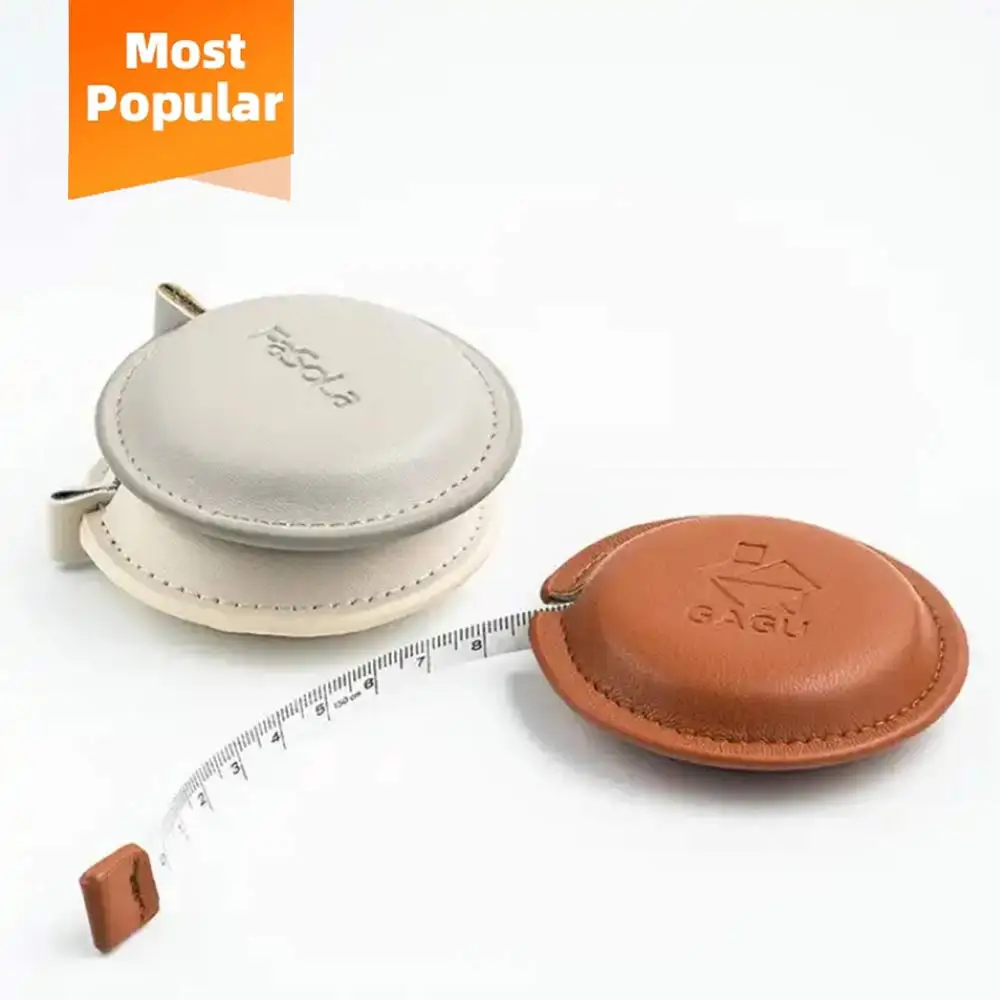 Factory Wholesale High Quality PU Leather Tape Measure Custom Color Logo Portable