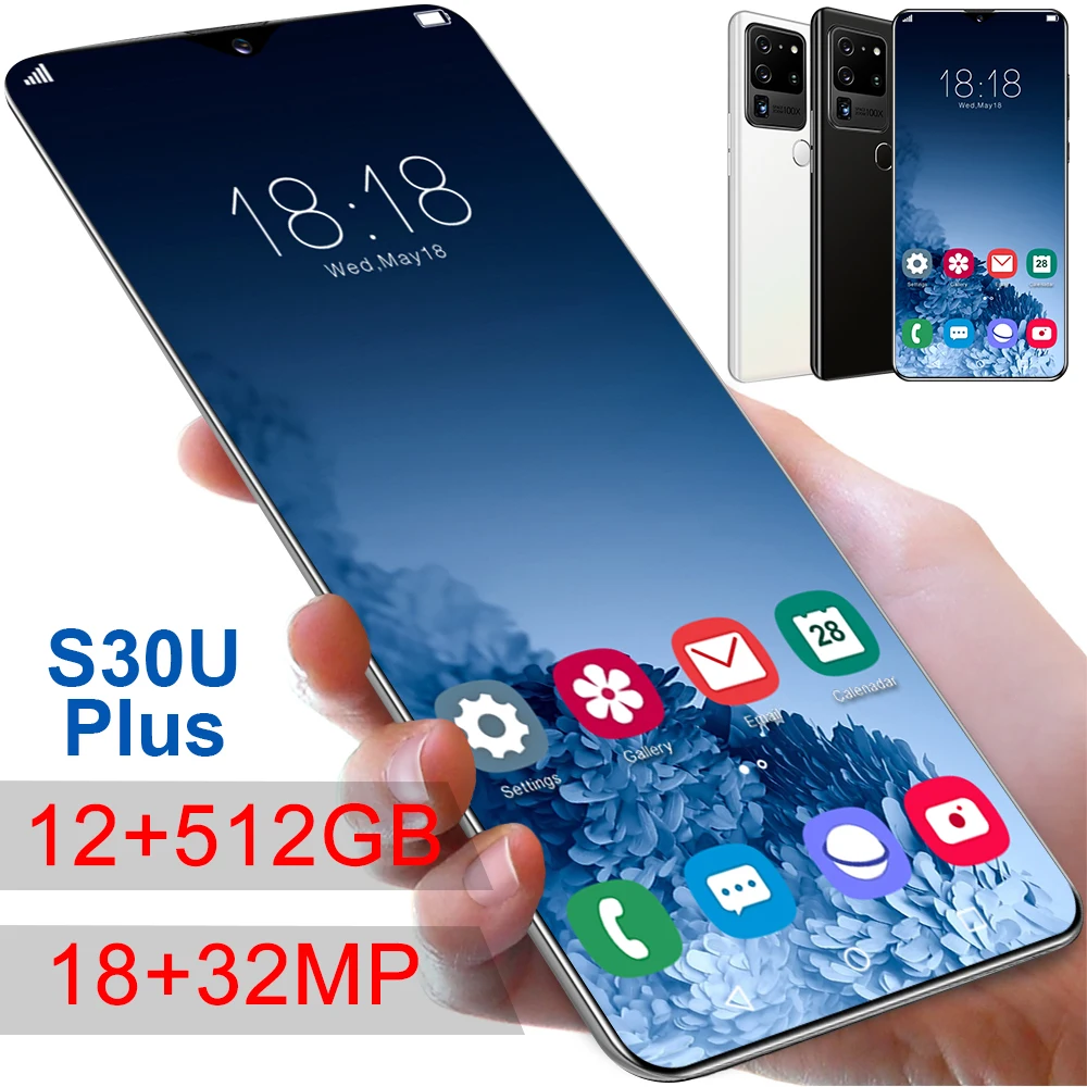 S30U Factory Direct Real 6.8inch 4G LTE Unlocked 12GB+512GB Android 5G Smart Phone Mobile Phone Fingerprint Unlock Telephone