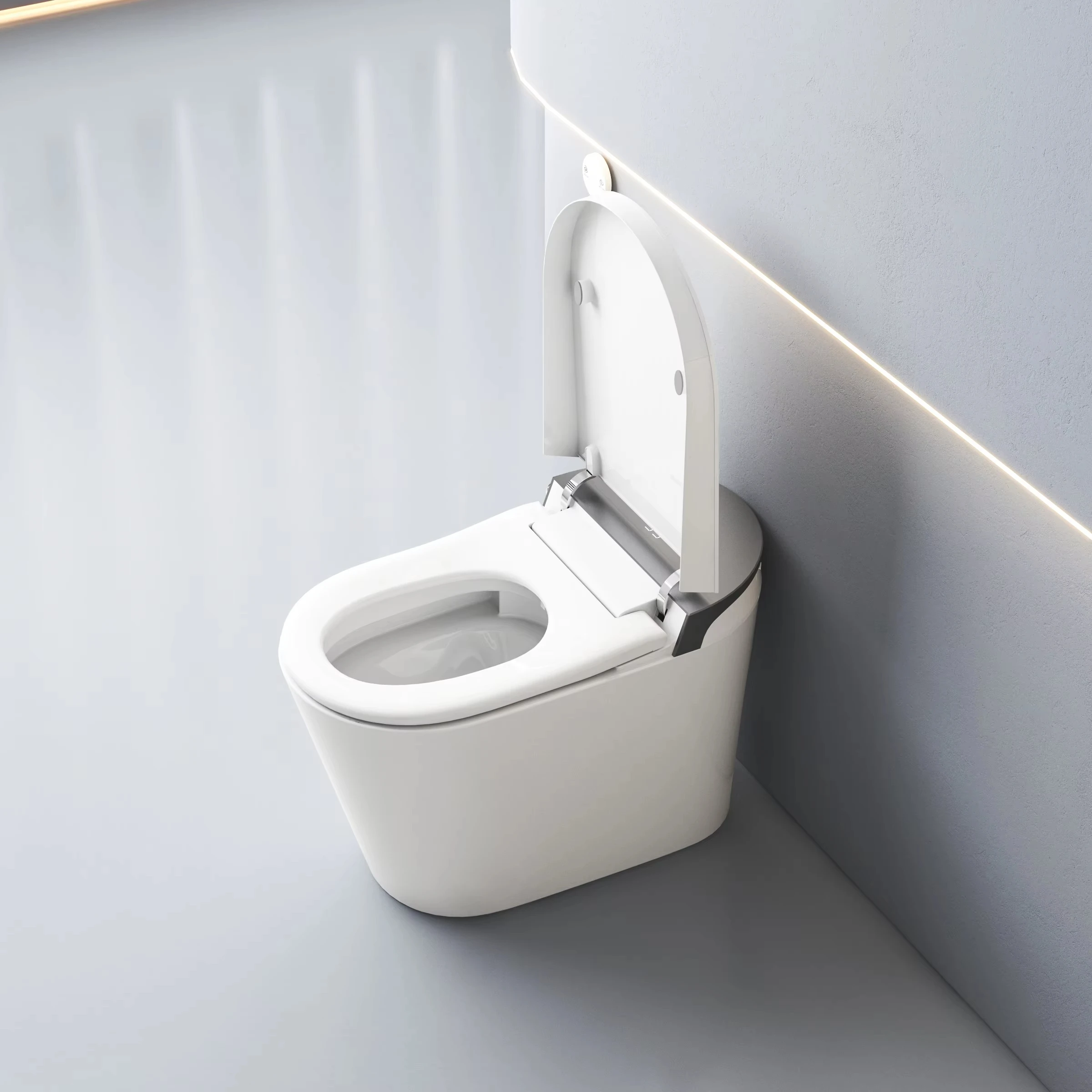 ADA Double U shape Automatic Flushing Modern and Simple Floor Mounted Ceramics Sanitary Siphon Flushing