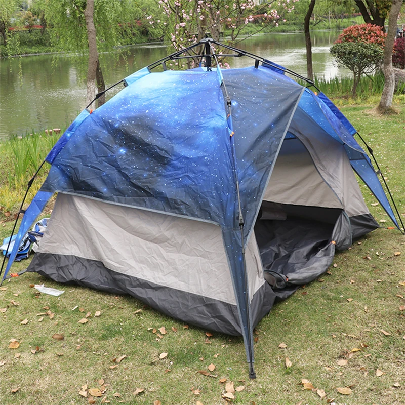 Wholesale 3-4 Person Large Portable Instant Pop Up Double Layer Waterproof Windproof Camping Tent Automatic for Outdoor