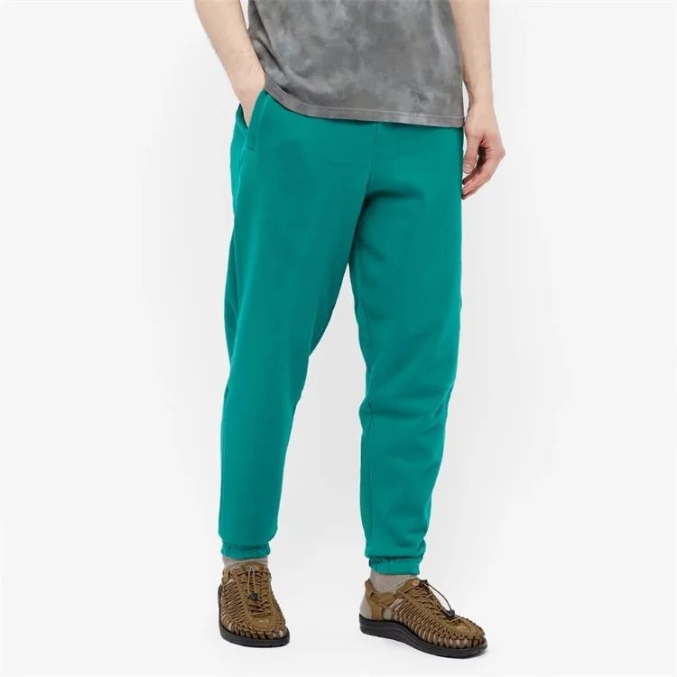 OEM custom100%cotton green sport trousers running track jogging sweat pants for men