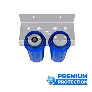 2 stages 10 inch big blue water filter with 1' or 3/4' inlet and outlet brass  port, 1-Set Filter Cartridge Included