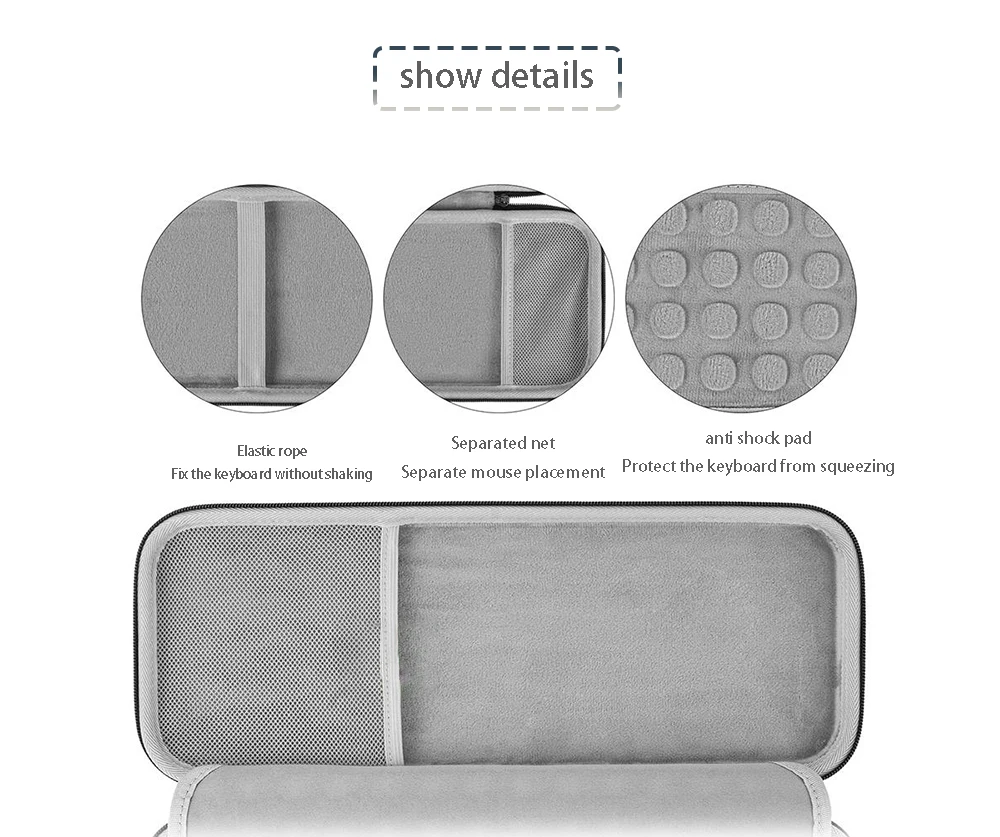 Factory direct portable hard shell storage box suitable for keyboard protective case finishing bag pressure and dust.