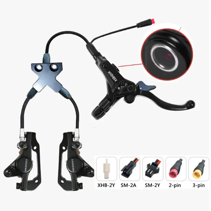 OEM  Bike HB680 4 piston hydraulic brake with parking function three wheel electric scooter brake electric three wheel bicycle