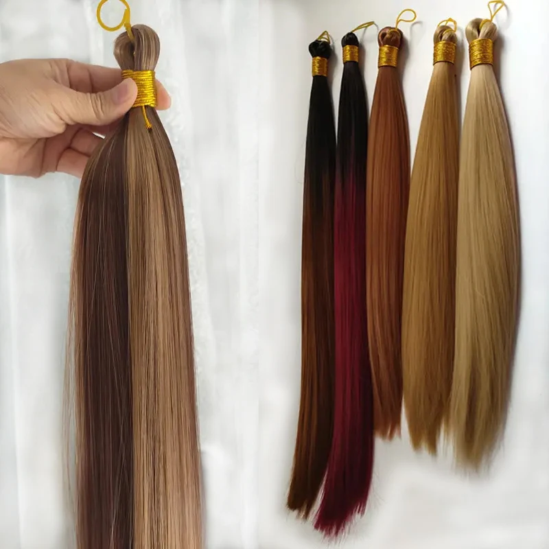 Wholesale 22inch 150g Synthetic Smooth Braid Hair Bundles Pre Stretched Silky Bone Straight Braiding Hair Bulk Crochet Hair