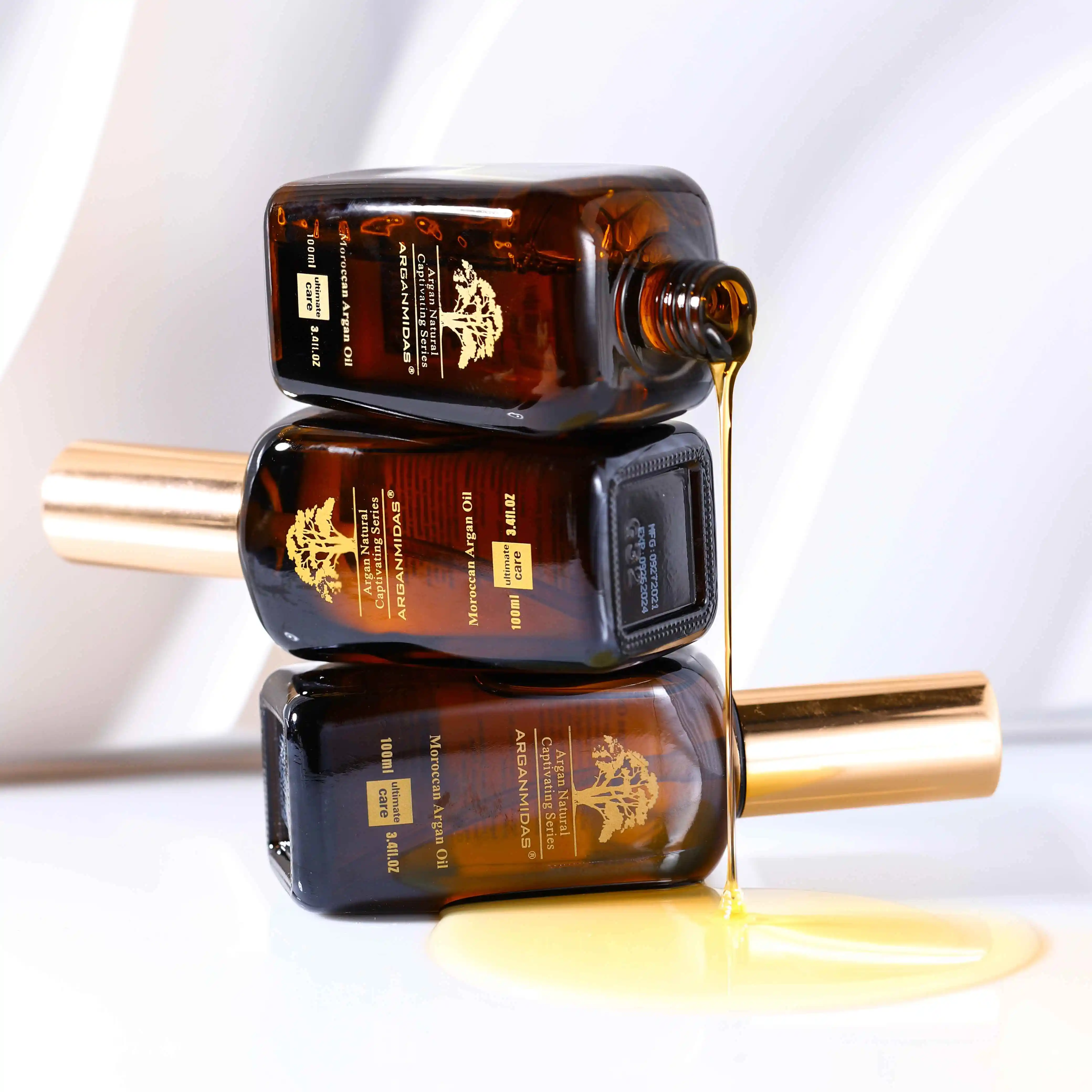 Arganmidas Organic Mild Argan Oil 100ml Leave-In Hair Oil Nourishing and Refreshing for Color-Treated Hair Use at Home