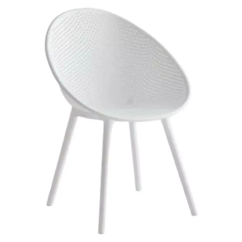 Scandinavian Sloped Arm Plastic Kitchen & Dining Chair with Low Back and Armrest included