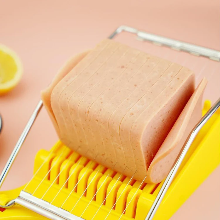 Multipurpose Kitchen Gadget Food Grade Plastic  Stainless Steel Line Cheese Spam  Cutter Luncheon Meat Slicer