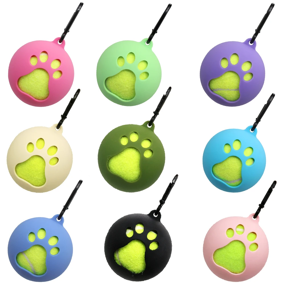Custom Interactive & Movement 5cm Tennis Ball Sleeve Pet Toy Durable Chewing Toy with Ball Holder Strap for Dog Training