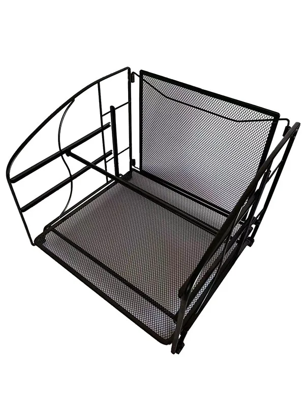 Black metal mesh File manager multilayer removable letter tray to separate files and mail from your home office desktop