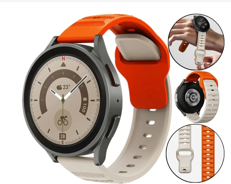 20 мм 22 ремешок для часов Amazfit Bip 3 3Pro GTR 2 4 GTS 2e 4mini силиконовый Samsung Galaxy Watch3 4/5/5Pro 42 46