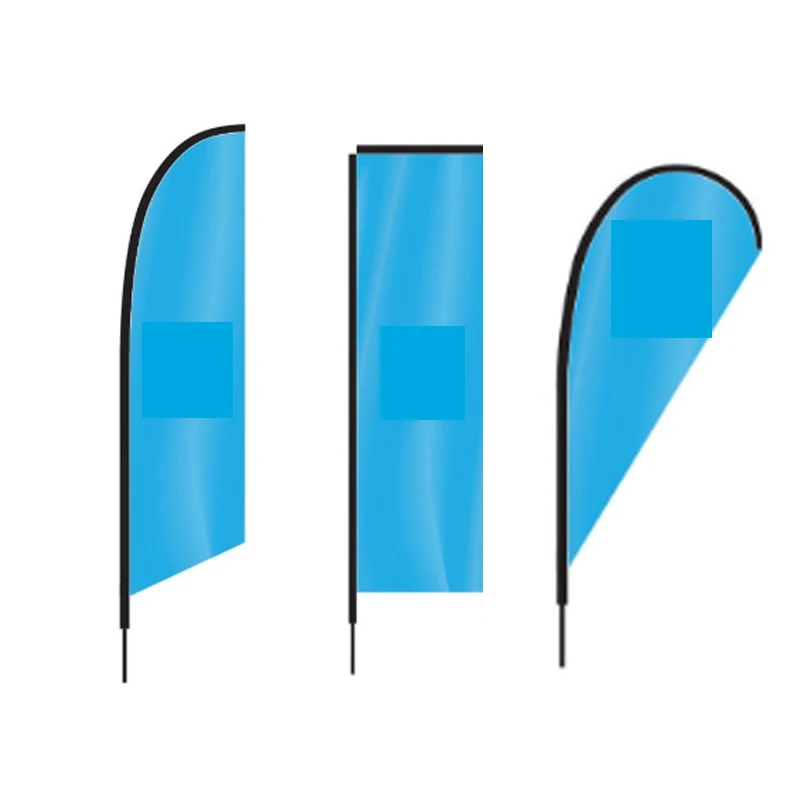 Wholesale Cheap Factory Price Customized Design Digital Print Teardrop Feather Rectangular Shape Beach Flag For Advertising