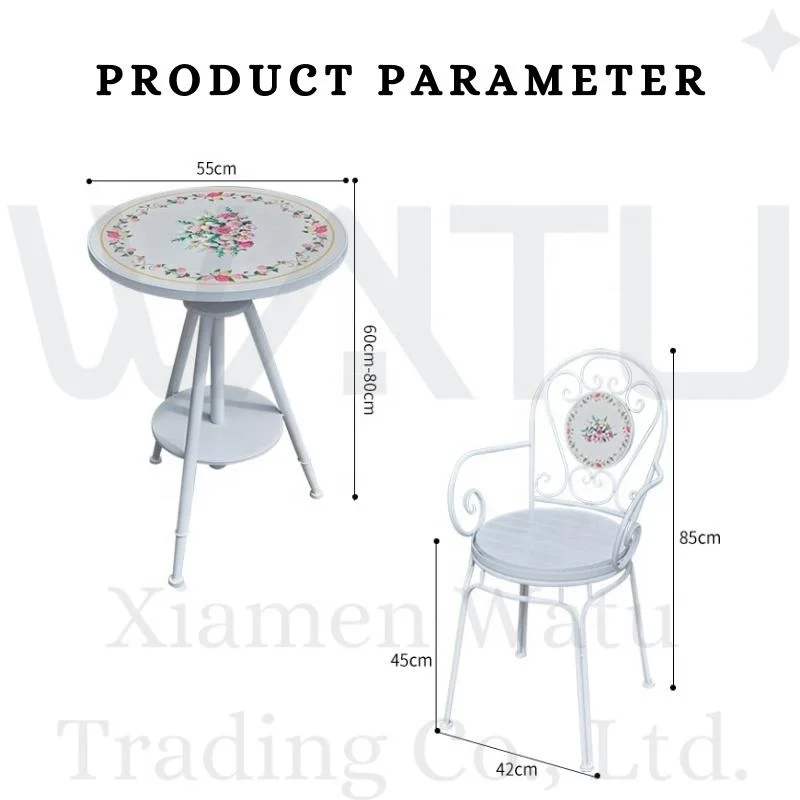 New flower pattern warm color grid creative combination Mosaic table and chair