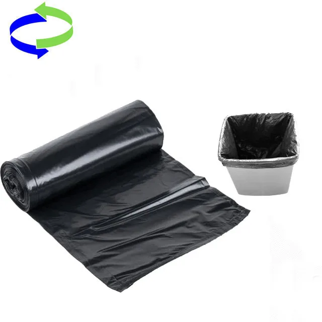 Thickened Trash Bin Liner Plastic Black Garbage Bags With On Roll