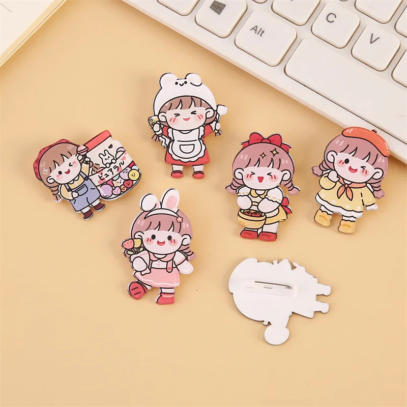 Cartoon Anime Badges for Clothing Bag Shoe Icons On Backpack 3D Acrylic Badges Badge Icon Pin Brooch Custom