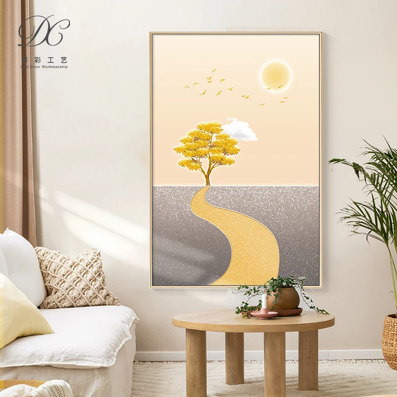 Living room home hallway decoration Luxury nordic tree abstract wall art picture buddha crystal porcelain prints