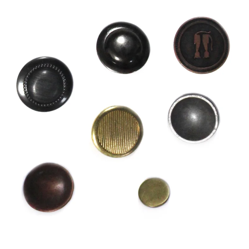 Shank button custom logo zinc alloy metal sewing button for coats