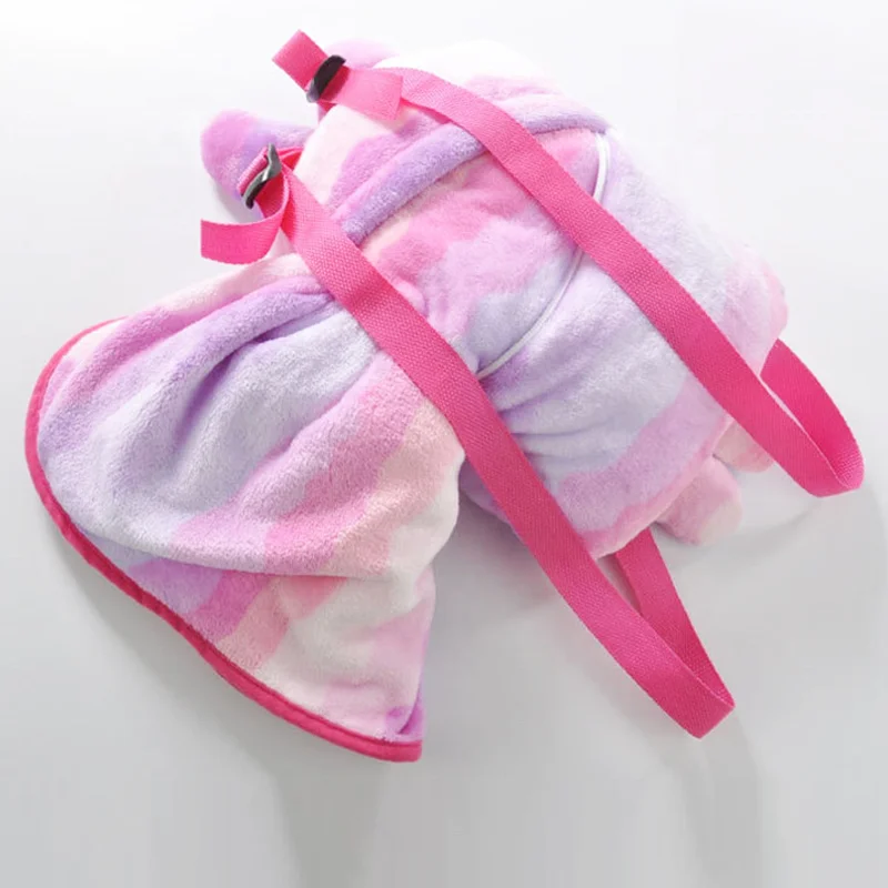 OEM супер мягкий 100% полиэстер фланелевый зимний дорожный плюшевый Детский рюкзак комплект одеял