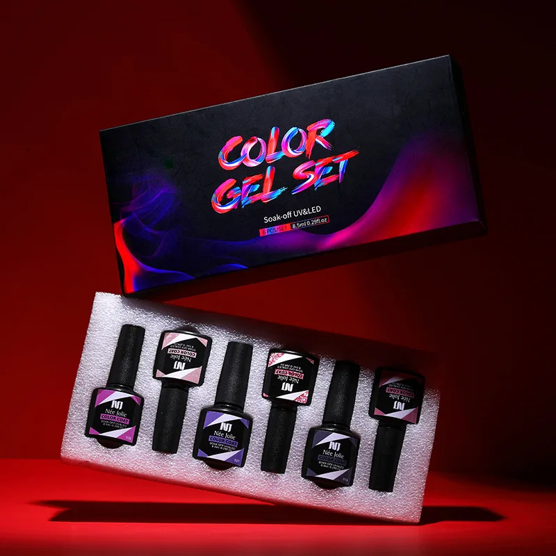 6pcs Set Beauty Free Sample Gel Nail Polish Custom Hema Free Estimate Gel 7ml Multi Color UV Nail Gel Polish