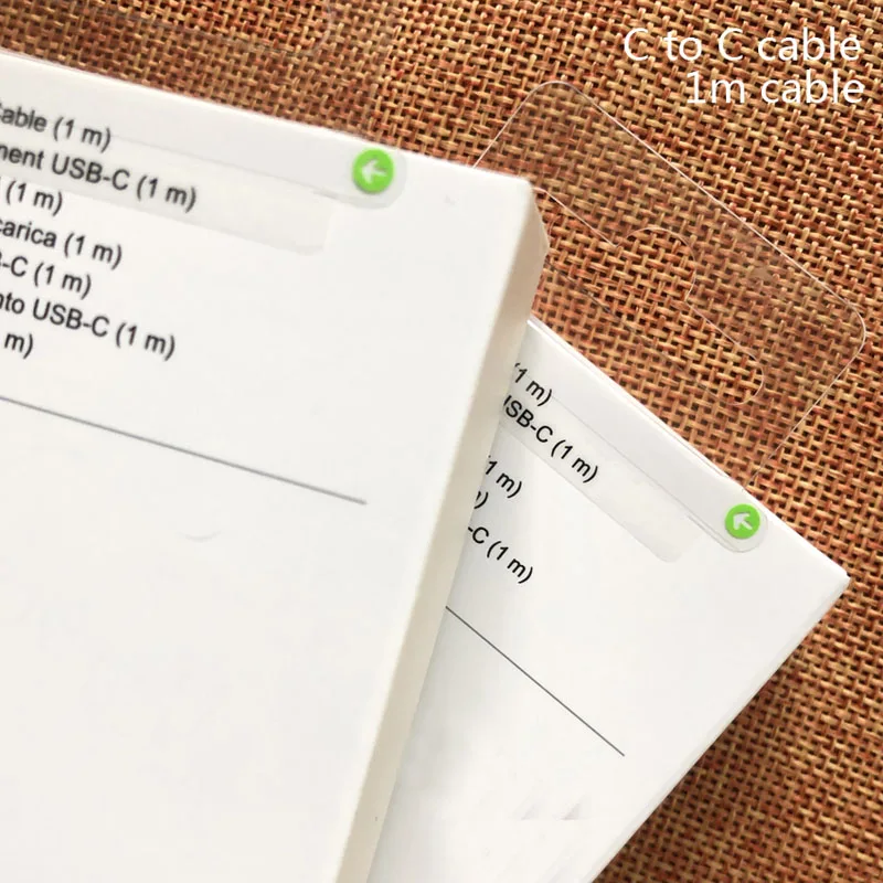 
 Кабель для быстрой зарядки и передачи данных из термопластичного эластомера, 50 шт./лот, 1 м, Тип C на Тип C, 5 В, 1 А, белый кабель для компьютера и телефона  