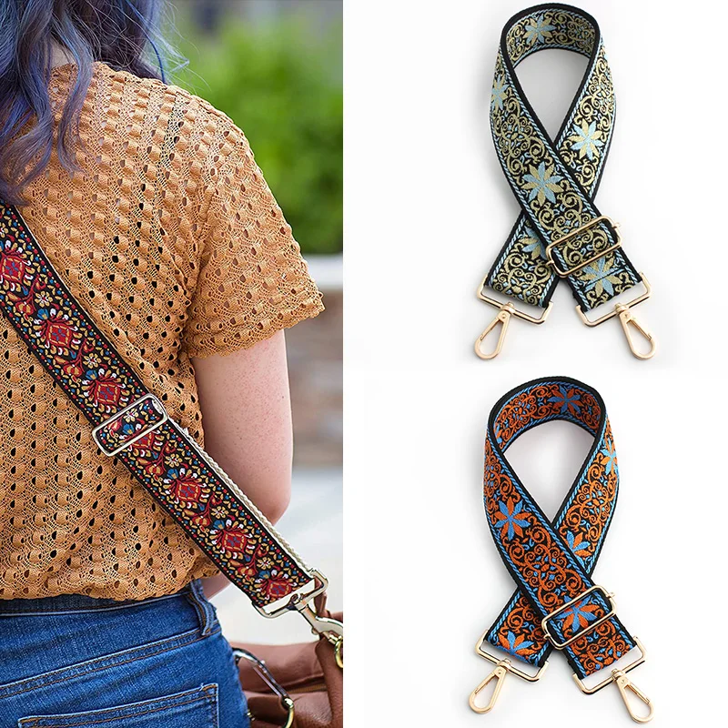 Nolvo World Wholesale 5cm Colorful Print Adjustable Shoulder Strap Cross Body Luxury Handbag Replacement Belt Guitar Wider Strap