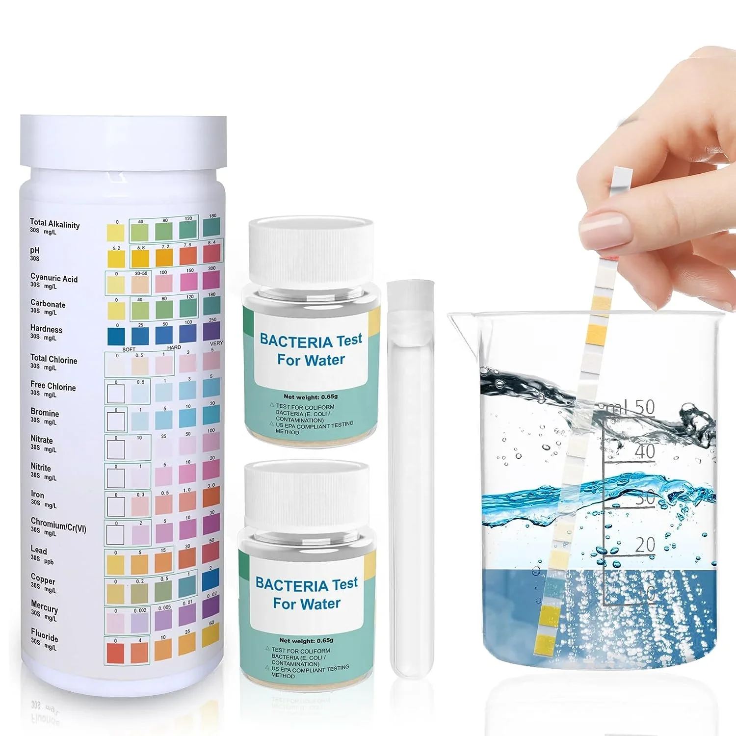 Good selling 2024 CE ISO Bacteria Tests Strips 17 in 1 test kits hardness coli for Drinking Water