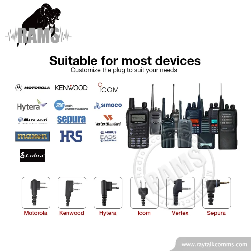 G Shape Ear Hook Earphone Earpiece Headset Wired Walkie Talkie Earpiece Headset with Mic for 2 Pin