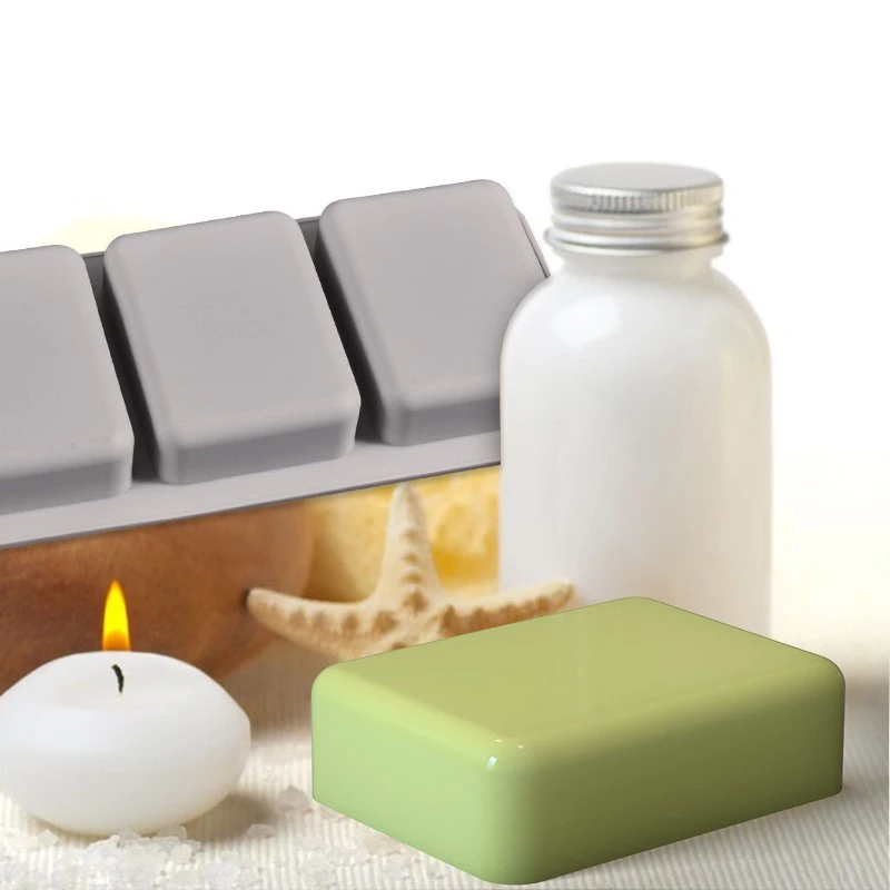 Premium  Silicone Soap Moulds-Versatile Durable Designs for DIY Soap Making 4 Cavities Rectangle Soap container for Making Home