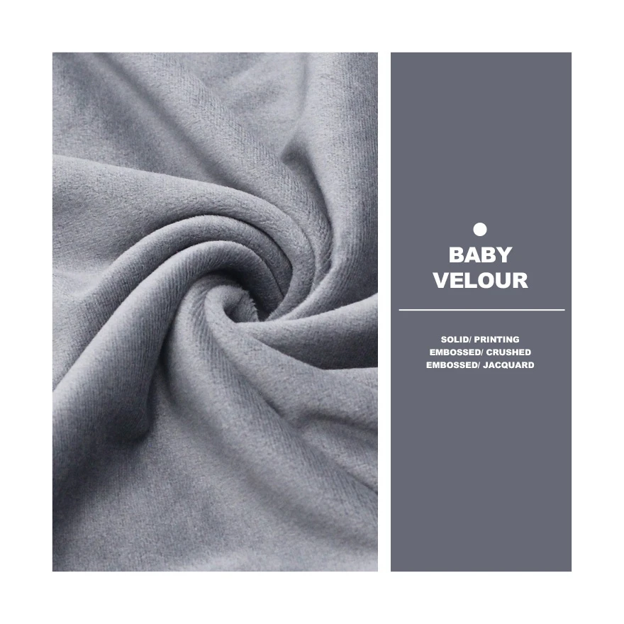 100%Polyester 230GSM Baby Velour Velboa/ Velour Fabric Velvet Fabric for Baby Sofa/ Dolls/ Plush Toys