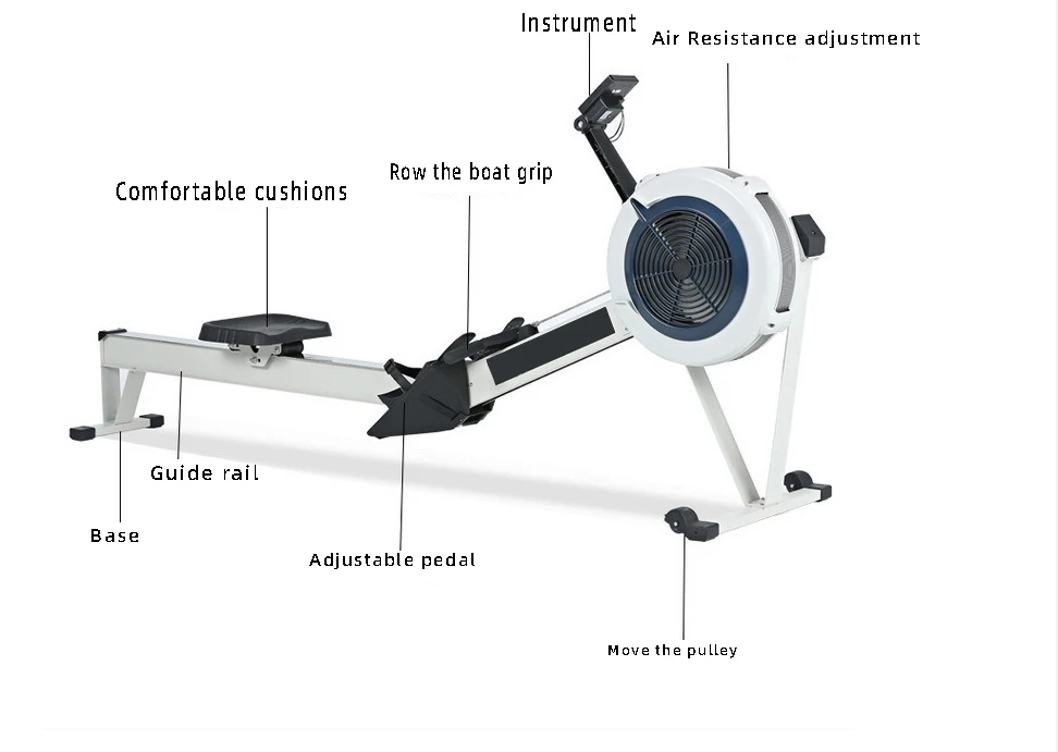 Wind resistance rowing machine C2 folding gymnast uses commercial fitness equipment intelligent resistance adjustment gym studio
