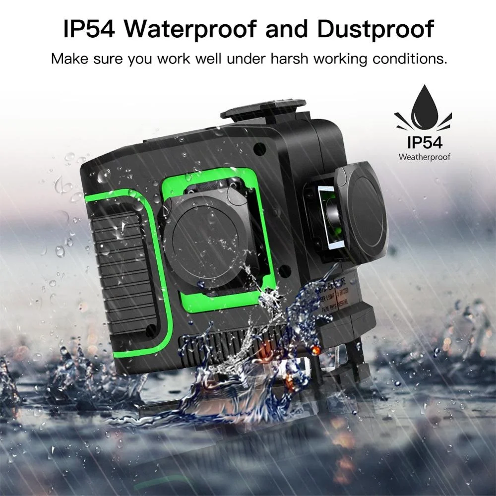 China Cheap 360 Degree Cross Rotary Green Beam 12 Line 3D Laser Level