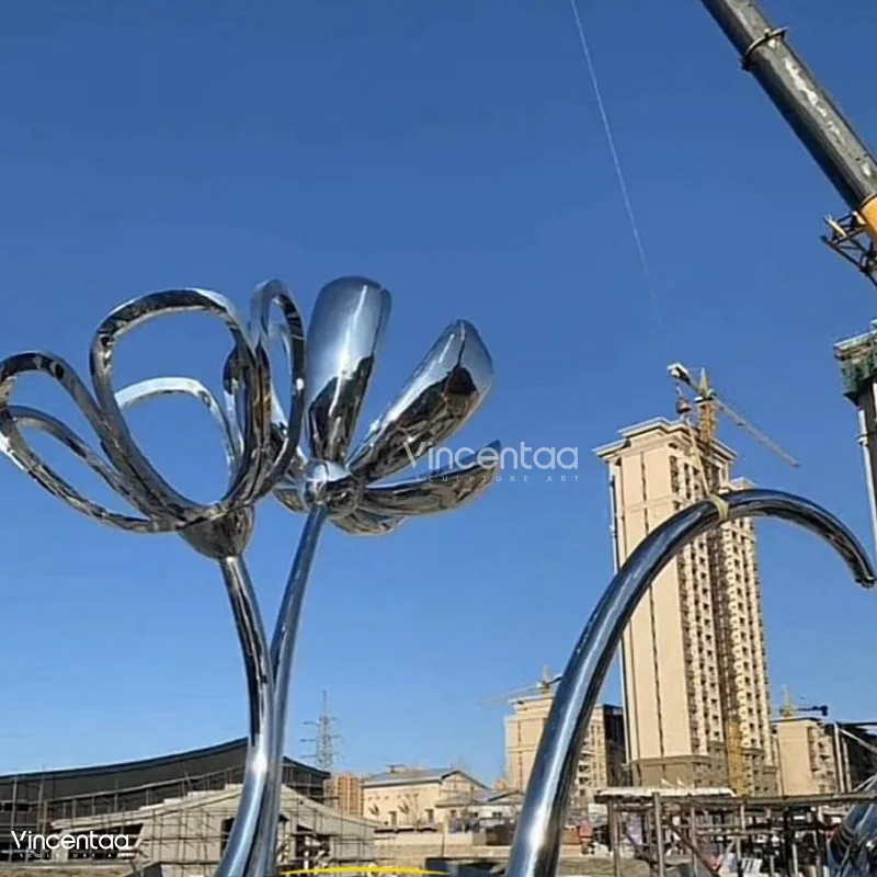 Vincentaa Современный Сад Открытый квадратный парк Декоративная скульптура из нержавеющей стали Цветочная на заказ