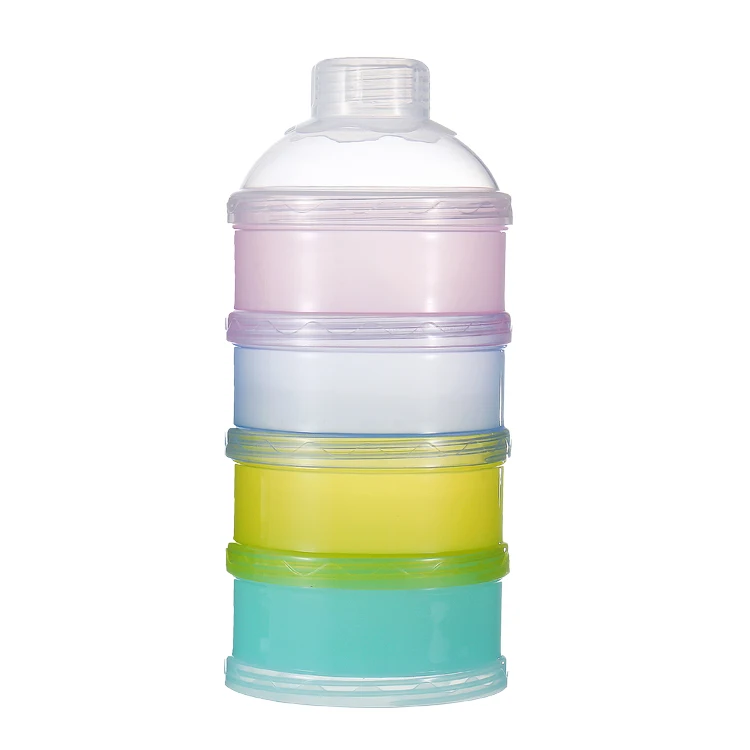 New available bpa free portable four-layer baby feeding milk powder snack box
