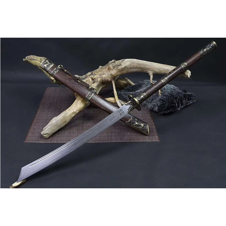 handmade chinese tradional  miao dao sword long handle damascus sword ss281