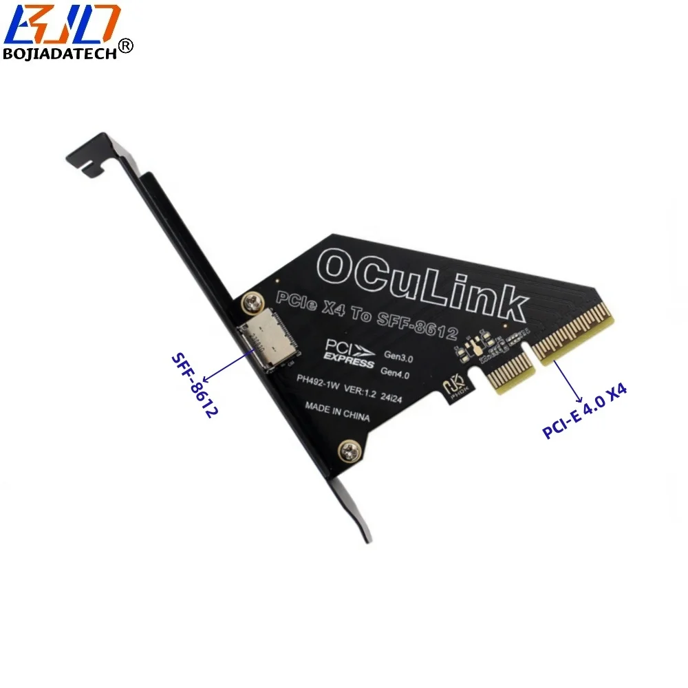 PCI-E Express 4.0 1X PCI-E 4X To Oculink SFF-8611 SFF-8612 Connector Adapter Riser Card For U.2 SFF-8639 U2 NVME SSD