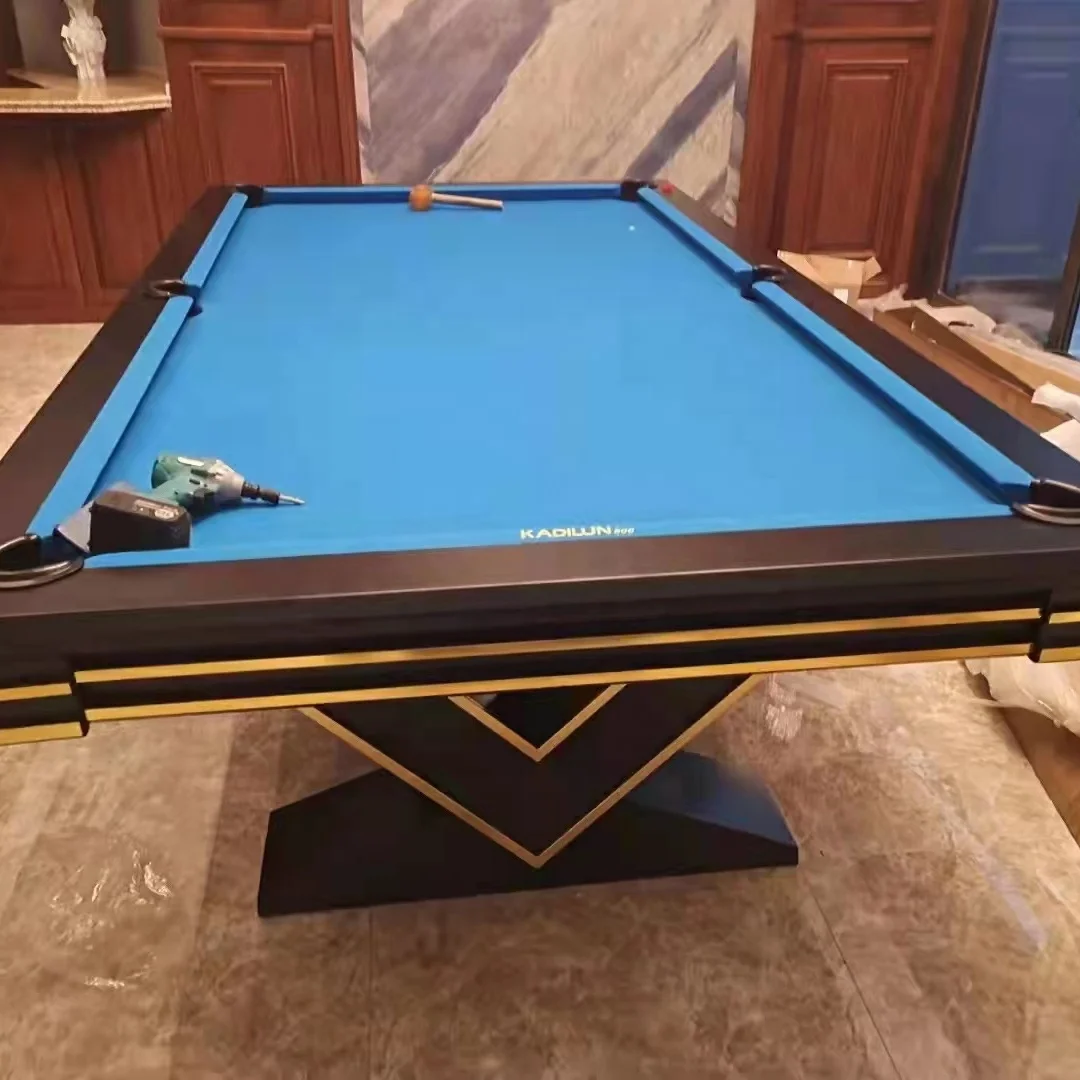 New Product Indoor  Solid Wood Cushions Black and White Billard Pool Table  8ft/9ft